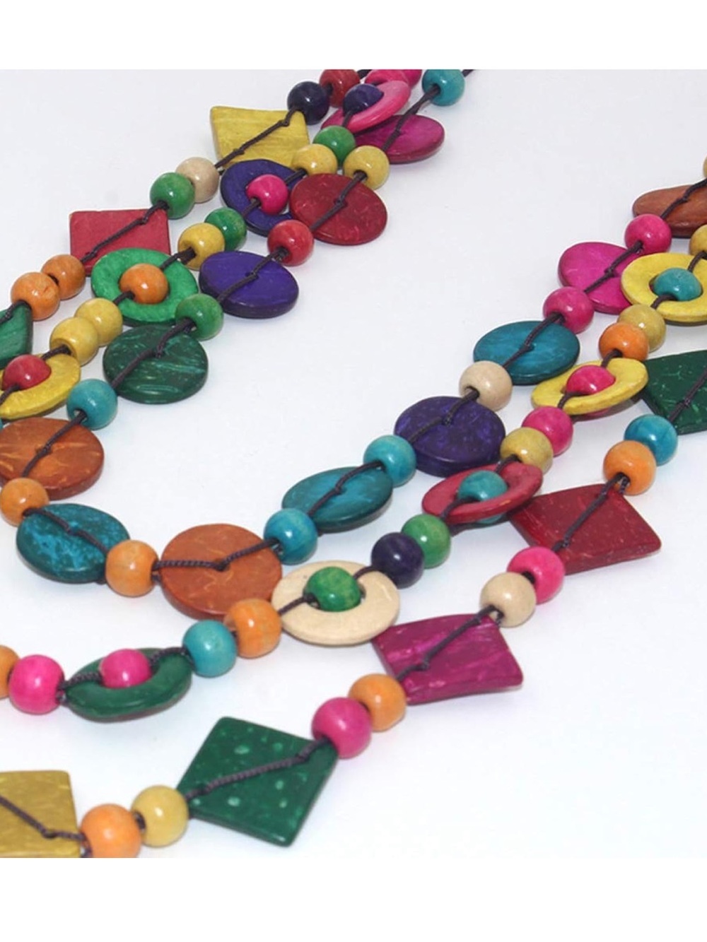 Anthropologie Bright Multicolor Beaded Multi-Strand Necklace - Picture 4 of 8
